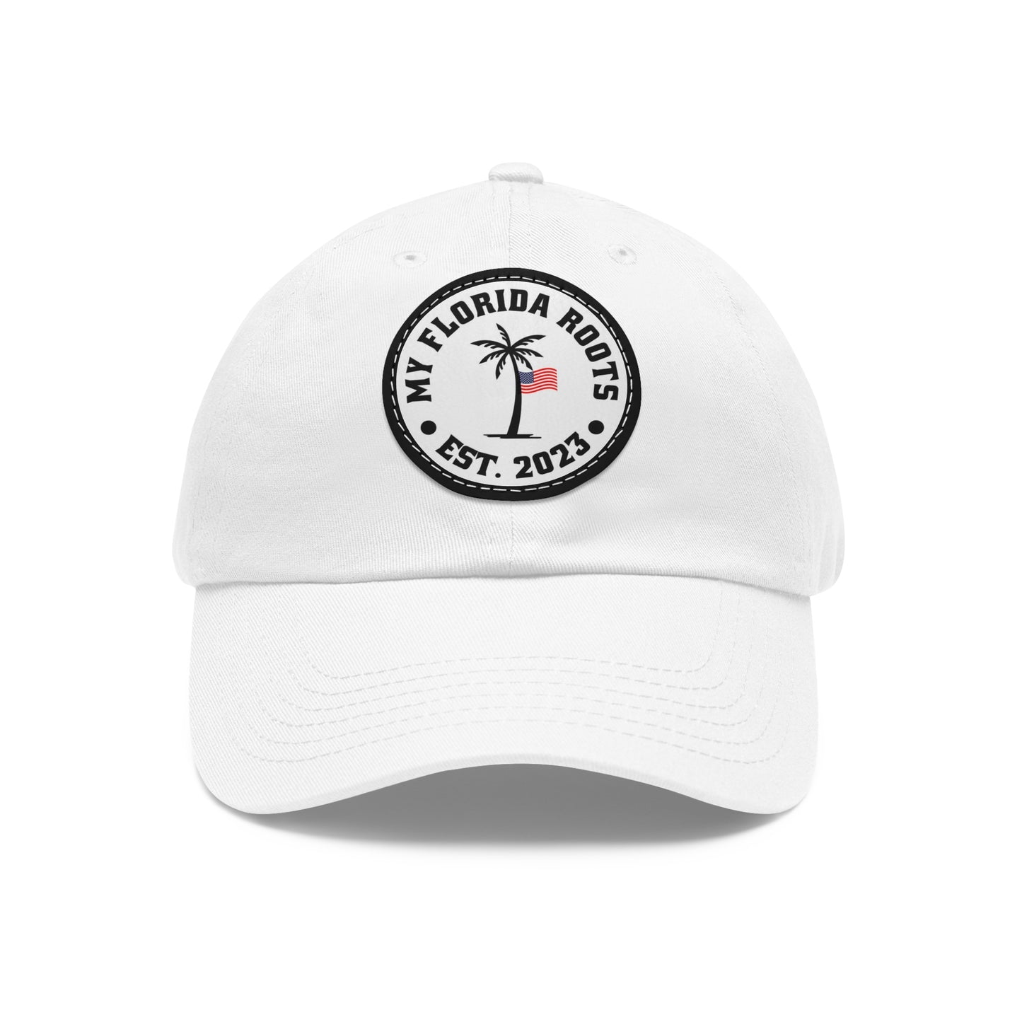 Dad Hat with Leather Patch (Round)